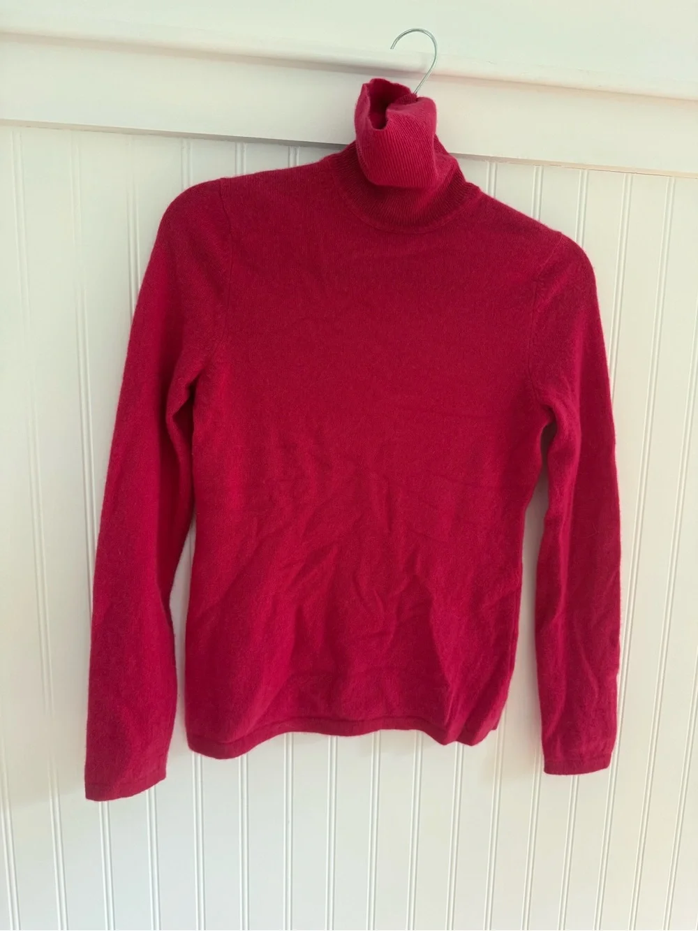 Lord & Taylor Bright Pink Cashmere Turtleneck Sweater